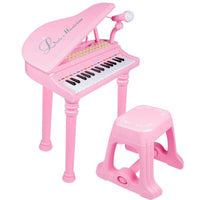 31 Key Princess Grand Piano Toy for Kids Boy Girl Children w/ Stool & Microphone
