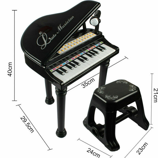 31 Key Princess Grand Piano Toy for Kids Boy Girl Children w/ Stool & Microphone
