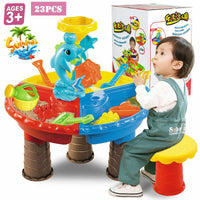 Childrens Kids Toddler Sand and Water Play Table Activity Sandpit With Stool