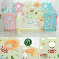 8+2 Panel Baby Playpen Plastic Foldable Kids Safety Play Yard Indoor Outdoor Toy