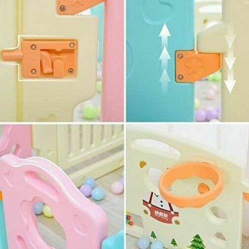 8+2 Panel Baby Playpen Plastic Foldable Kids Safety Play Yard Indoor Outdoor Toy