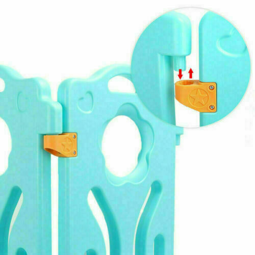 8+2 Panel Baby Playpen Plastic Foldable Kids Safety Play Yard Indoor Outdoor Toy
